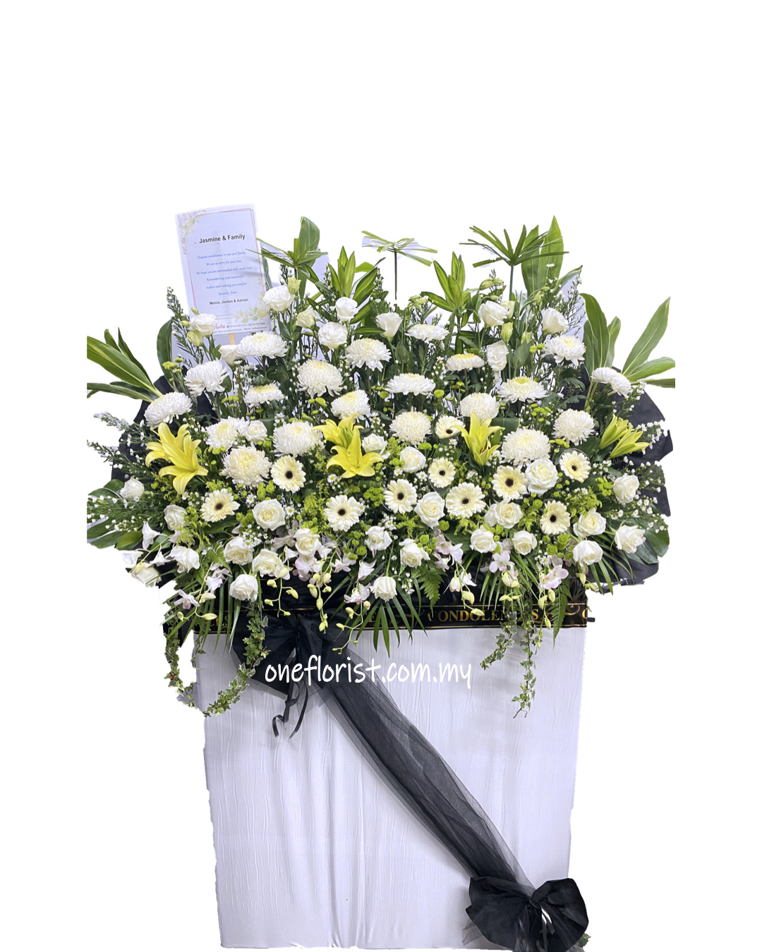 Condolence giant flower stand white