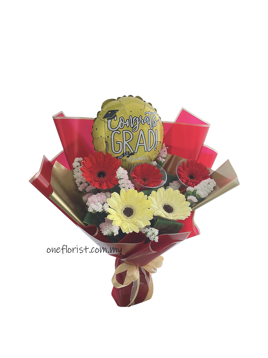 Graduation bouquet with daisy yellow
