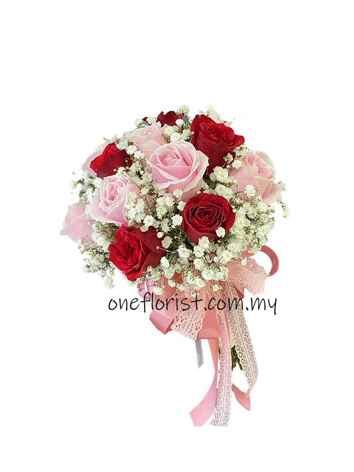 Red Pink wedding bouquet