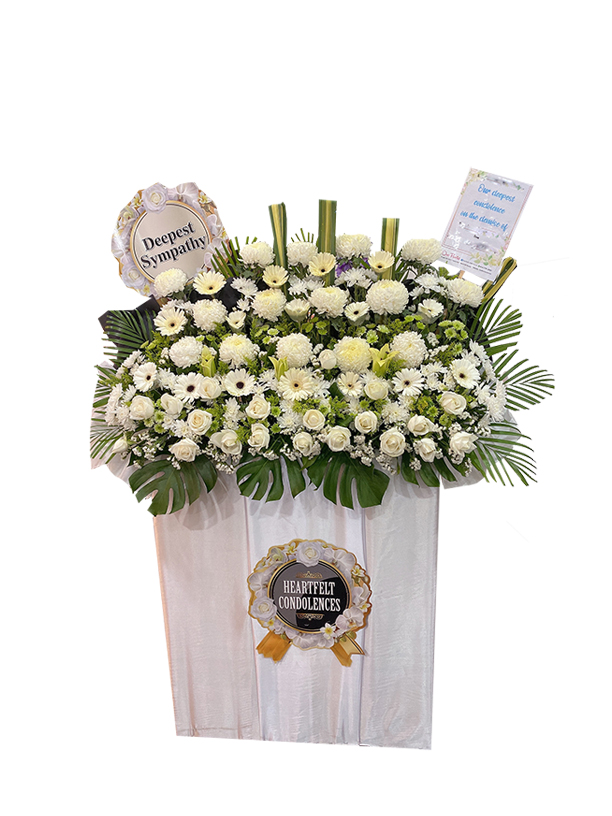  Funeral flower stand giant white