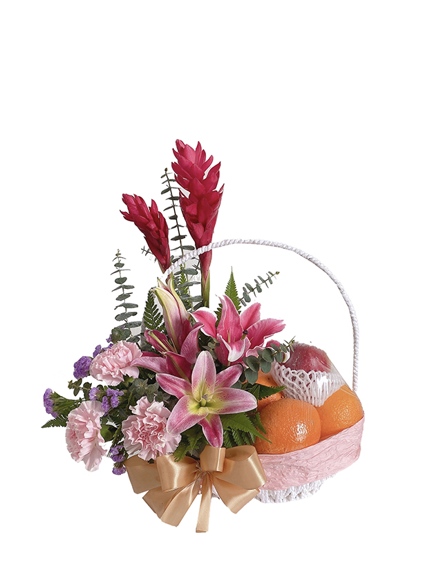 Lily Flower and fruit basket