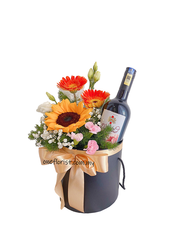 Flower box Sunflower & wine