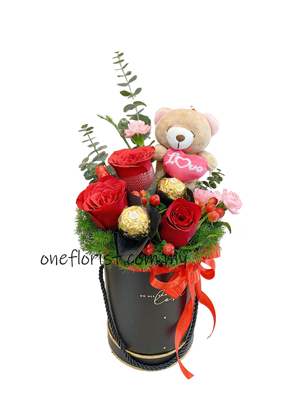 Flower box with bear