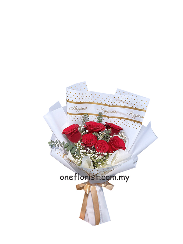 Valentine bouquet 6 rose