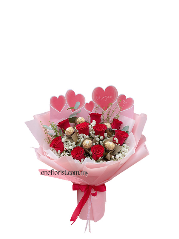 Bouquet rose and rocher